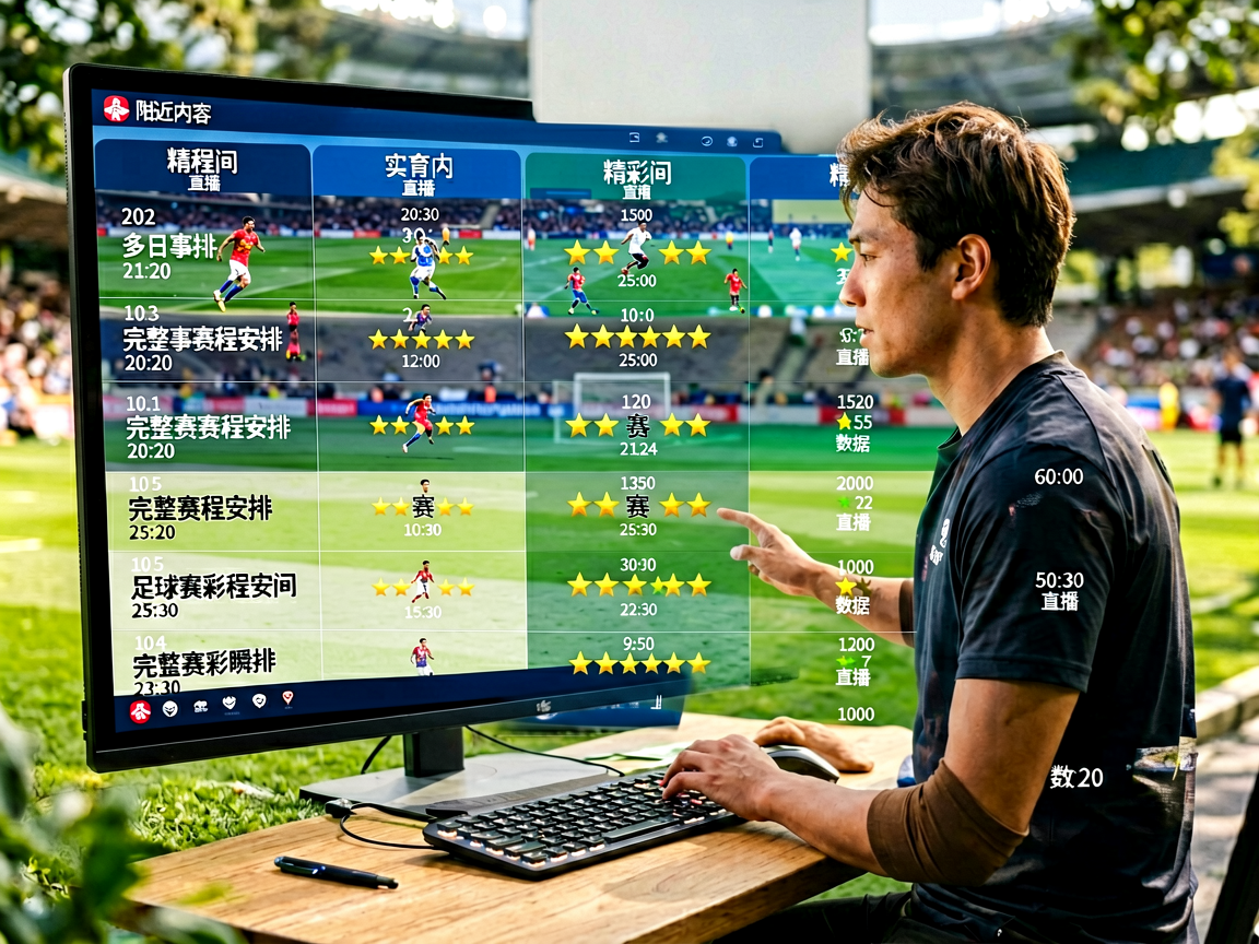 赛程日历视图，展示多日赛事安排与时间规划